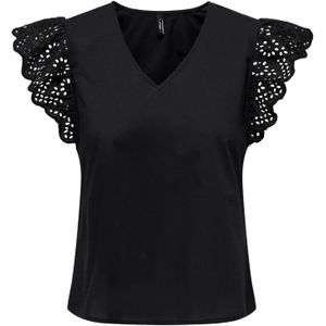 Tops - Lou Frill Top - V-hals - Korte Mouwen