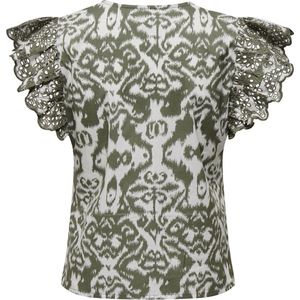 Lou - Frill Top - Zwart - Katoen