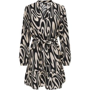 JDY - Damesjurk - Zebraprint - V-hals - Lange Mouwen - 100% Viscose