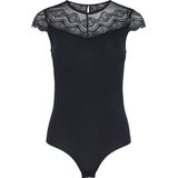 Pieces - Kanten Body - Zwart - 92% Polyamide, 8% Elastaan