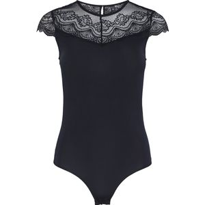 Pieces - Kanten Body - Zwart - 92% Polyamide, 8% Elastaan