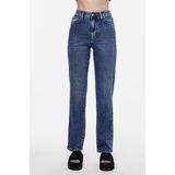 Pieces Jeans Pckelly Hw Straight Jeans Mb402 Noo 17147293 Medium Blue Denim Dames