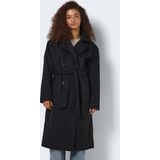 Trenchcoat - Polyester - Uitlopende Kraag - Knoopsluiting - Riem in Taille