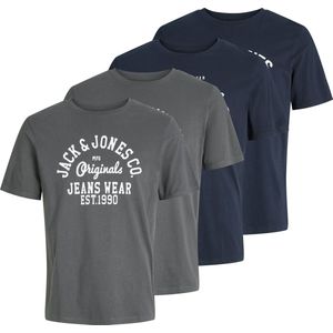 Jack & Jones - T-shirt - 4-pack - Katoen - Verschillende Kleuren