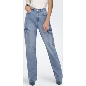 Only Jeans Onlriley Hw Str Cargo Dnm Pim875 No 15317190 Light Blue Denim Dames