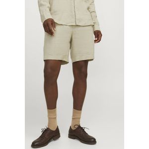 Chino Shorts - Beige - 100% Linnen - Wijde Pasvorm