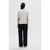 Selected Femme Slfessential Ss Boxy Tee Noos T-shirt voor dames, Lichtgrijs chinees