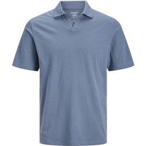Jack & Jones - Jjesummer - Linnen Polo - Faded Denim - Korte Mouwen
