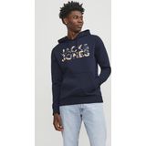 Jack & Jones - Hoodie - Blauw - 61% Gerecycled Polyester 39% Katoen