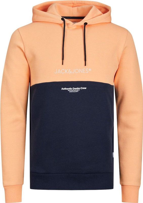 JACK & JONES - Ryder - Hoodie - Abrikoos Oranje - Katoenmengsel met Capuchon