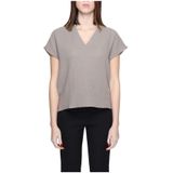 V-hals Blouse Korte Mouwen Top