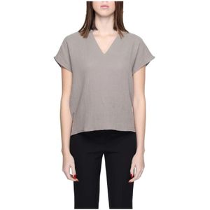 V-hals Blouse Korte Mouwen Top