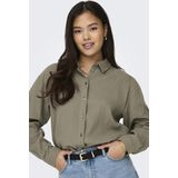 About You Blouse 'Theis' - Effen Mousseline - Lange Mouw