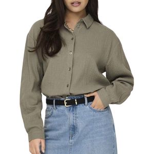 About You Blouse 'Theis' - Effen Mousseline - Lange Mouw