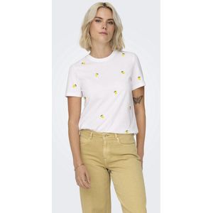 Only Onlketty Life S/S O-Neck Top - Stralend Wit - T-shirt voor Tieners