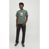 Jack Jones - Heren Tee SS Heavens Regular Fit Tee - Zwart