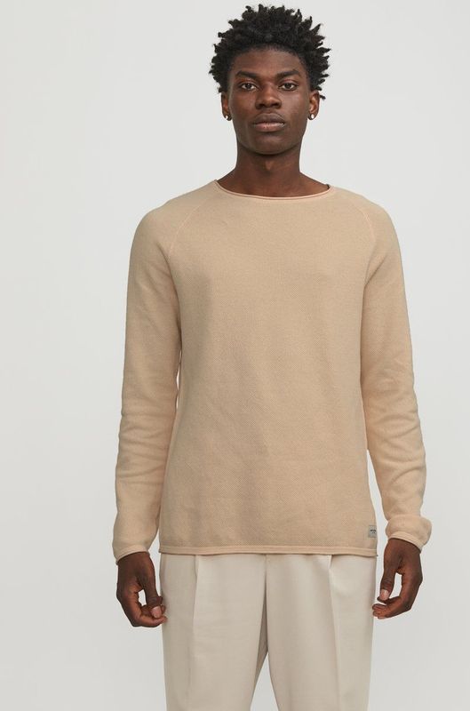 Jack & Jones - Hill - Pullover - Abrikoos Oranje Melange - Katoen