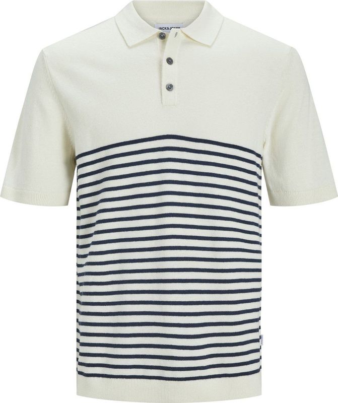 Jack Jones Poloshirt Jjeemil Knit Polo S s Sn 12248819 Cloud Dancer Mannen