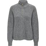 Pullover - Hoge Hals - Lange Mouwen - Verlaagde Schoudernaden - Geribde Manchetten