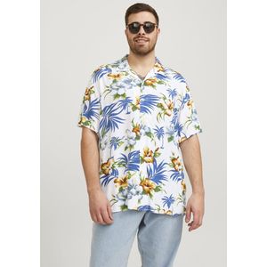 JACK & JONES - Jjejeff AOP Resort Shirt - Heren - Cloud Dancer - Katoen