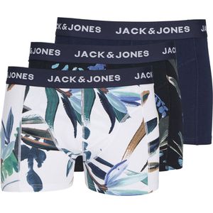 JACK & JONES Jaclouis trunks (3-pack) - heren boxers normale lengte - zwart - grijs en wit - Maat: S