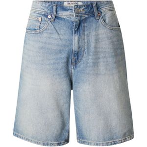 Denim Shorts - Mid Waist - Loose Fit - Mid Wash