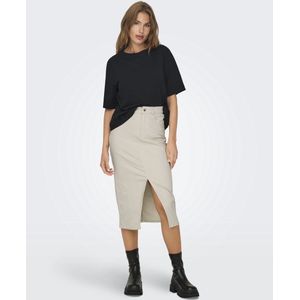 A-Lijnrok - Hoog Taille - Katoen - Zwart - Met Riemlussen