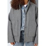 Noisy May - Halston L/S Bomber Jacket - Blousonjas - Grijs - Oversized Pasvorm