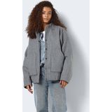 Noisy May - Halston L/S Bomber Jacket - Blousonjas - Grijs - Oversized Pasvorm