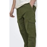 KACoen - Cargo Broek - Groen - Tapered Fit - Cargozakken, Riemlussen