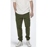 KACoen - Cargo Broek - Groen - Tapered Fit - Cargozakken, Riemlussen