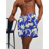 Jack & Jones Heren Zwemshorts JPSTFIJI AOP Blauw Tropisch Paradijs Print - Maat S