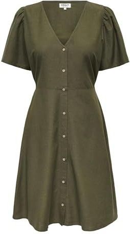 Only - Vita Life - Damesjurk - V-hals - Korte Mouwen - Reguliere Pasvorm