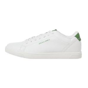 Jack & Jones JFWBOSS PU NOOS Sneakers voor heren, wit/detail: medium groen, 42 EU, Wit Detail Medium Groen, 42 EU