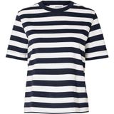 Selected - Essential Striped Boxy T-shirt - Katoen - Korte Mouwen