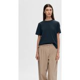 Selected Femme - Boxy Tee Essential - Donkerblauw - Katoen