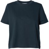 Selected Femme - Boxy Tee Essential - Donkerblauw - Katoen