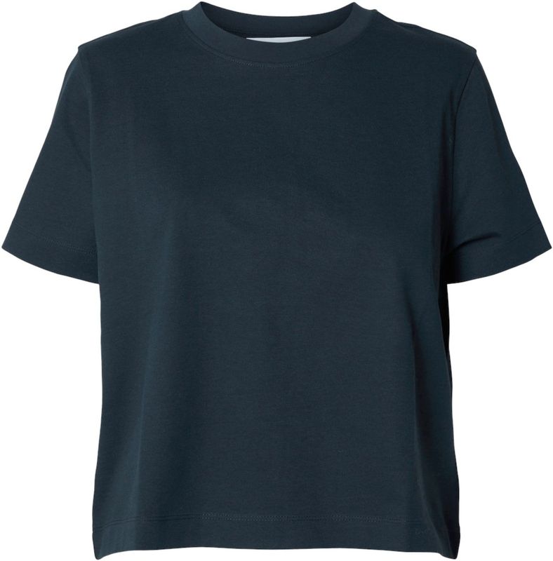 Selected Femme - Boxy Tee Essential - Donkerblauw - Katoen