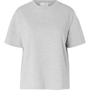 SELECTED - Shirt - Grijs - T-shirt - Losse Pasvorm - Kwartmouw
