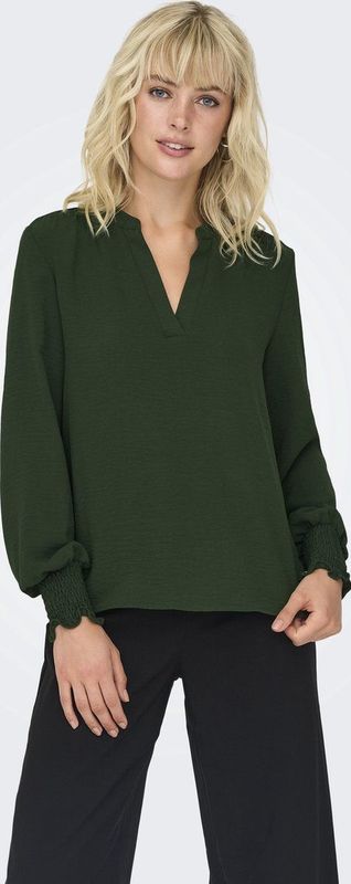 Only - Mette Blouse - Donkergroen - 56% Gerecycled Polyester, 44% Polyester