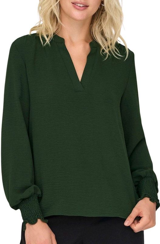 Only - Mette Blouse - Donkergroen - 56% Gerecycled Polyester, 44% Polyester