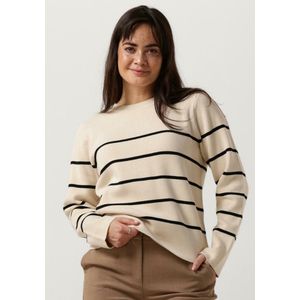 SELECTED FEMME Dames Slfliva Ls Knit O-Neck Noos Pullover, Berch/Stripes: zwart, M