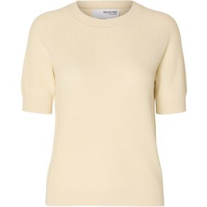 SELECTED FEMME - SLFELINNA - T-shirt - Zwart - Viscose/Katoen