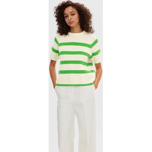 Selected Femme - SLFBloomie LS Knit O-neck B Trui - Wit - Multicolor - Gebreid