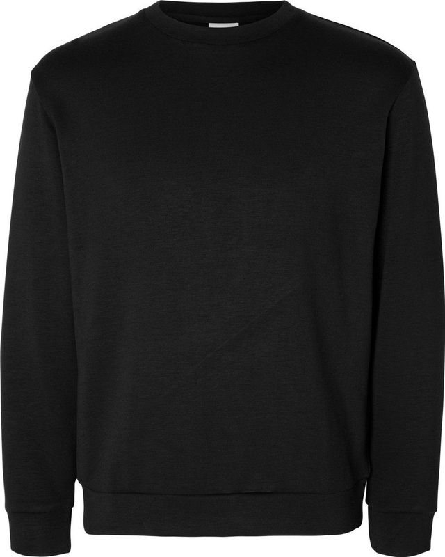 SELETED - Slhemanuel - Sweatshirt - Zwart - Katoenmix, Lenzing Ecovero