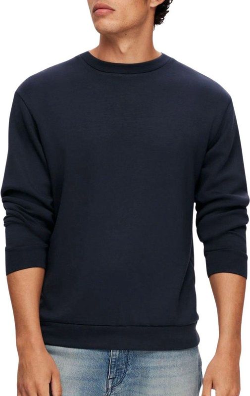 Selected - Emanuel - Sweatshirt - Heren - Gebreide Mouwen - Viscose en Polyester