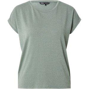 Only - Onlclaudia SS Glitter Stripe Top - Groen - Viscose/Elastaan/Metaalvezels