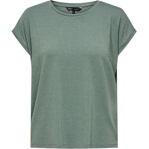 Only - Onlclaudia SS Glitter Stripe Top - Groen - Viscose/Elastaan/Metaalvezels