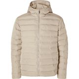 Selected - Heren Jas zomer Barry Quilted Hooded Jacket Pure Cashmere - Beige