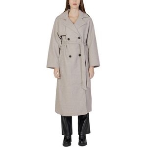 Wool Blend Belted Coat Wo - Beige